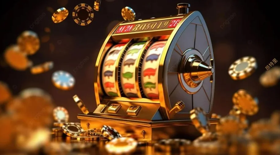 Visual reel slot dengan simbol permainan berwarna
